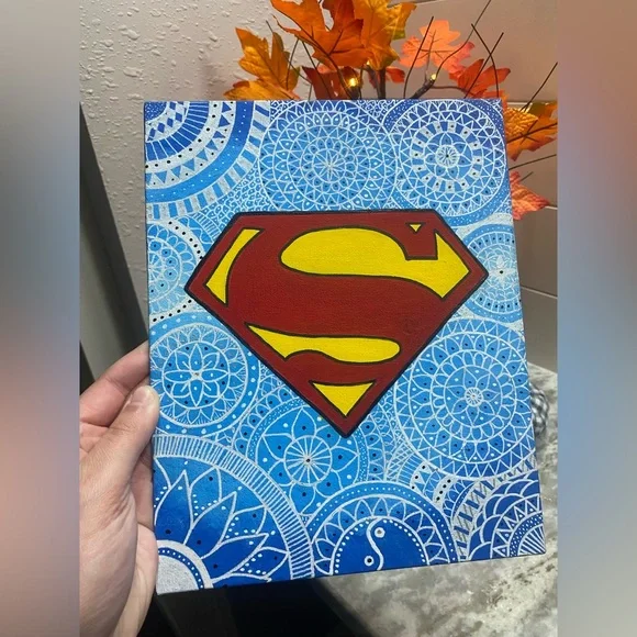 Superhero Logo Canvas Board Art - Picture 4 of 4